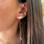 Bee Design Sallantılı Taşlı Küpe