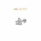 14K Üç Taş Piercing