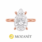 Stone Setting Moissanite Teardrop Solitaire Ring