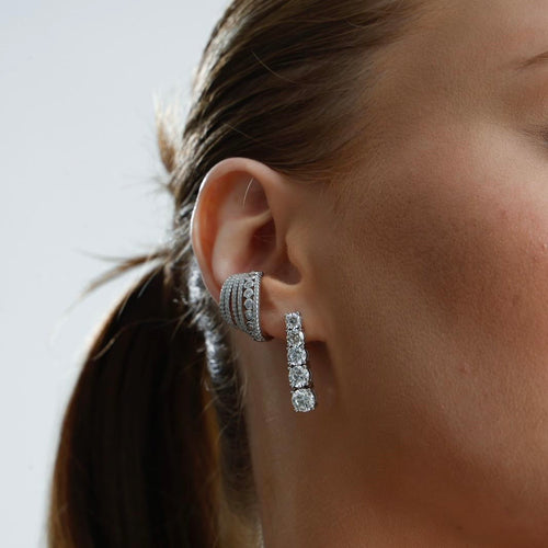 Mozanit Taşlı Süzme Küpe