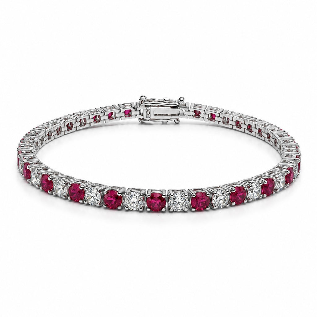 Three mm Fuchsia Stone Tennis Bracelet