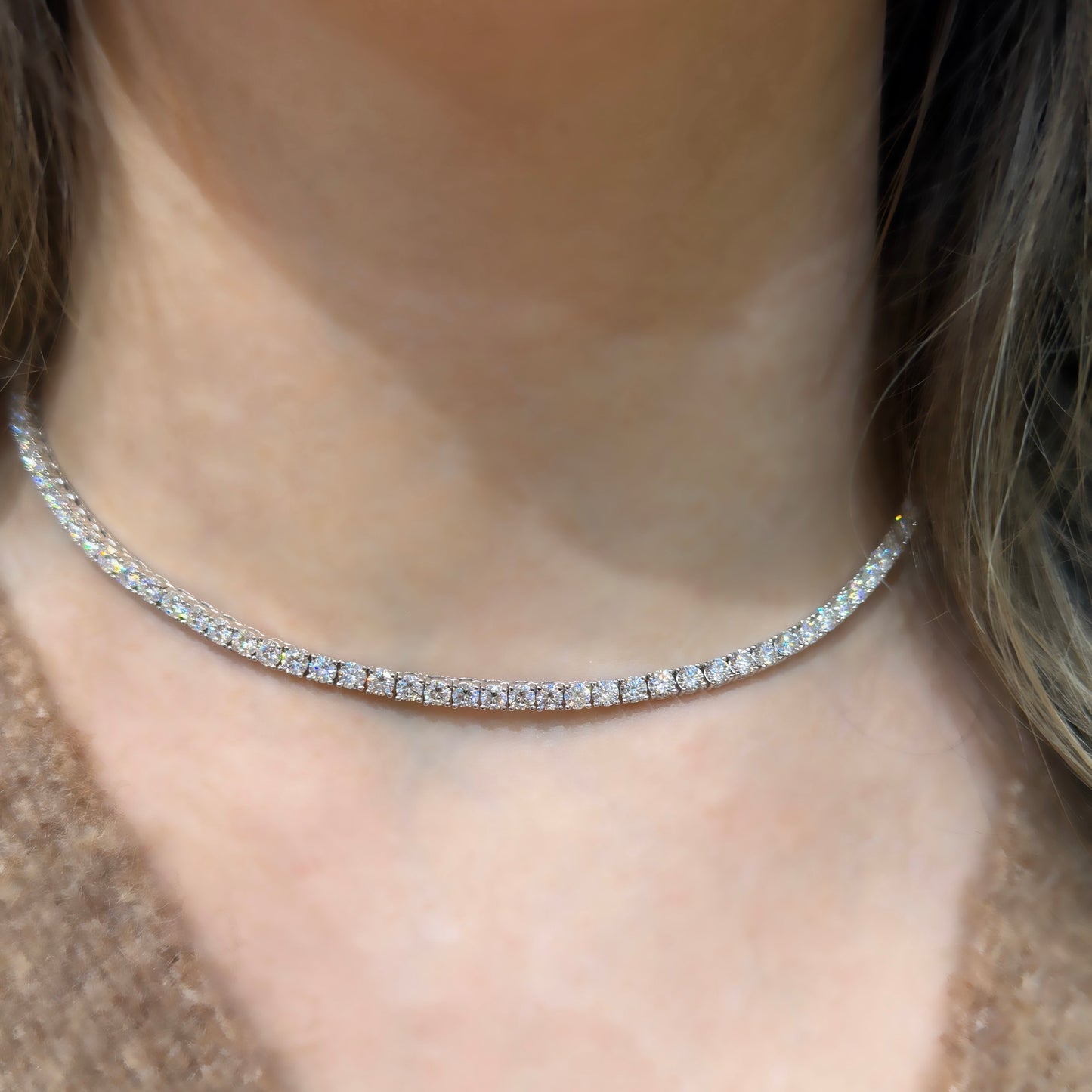 Üç Buçuk mm Mozanit Suyolu Kolye