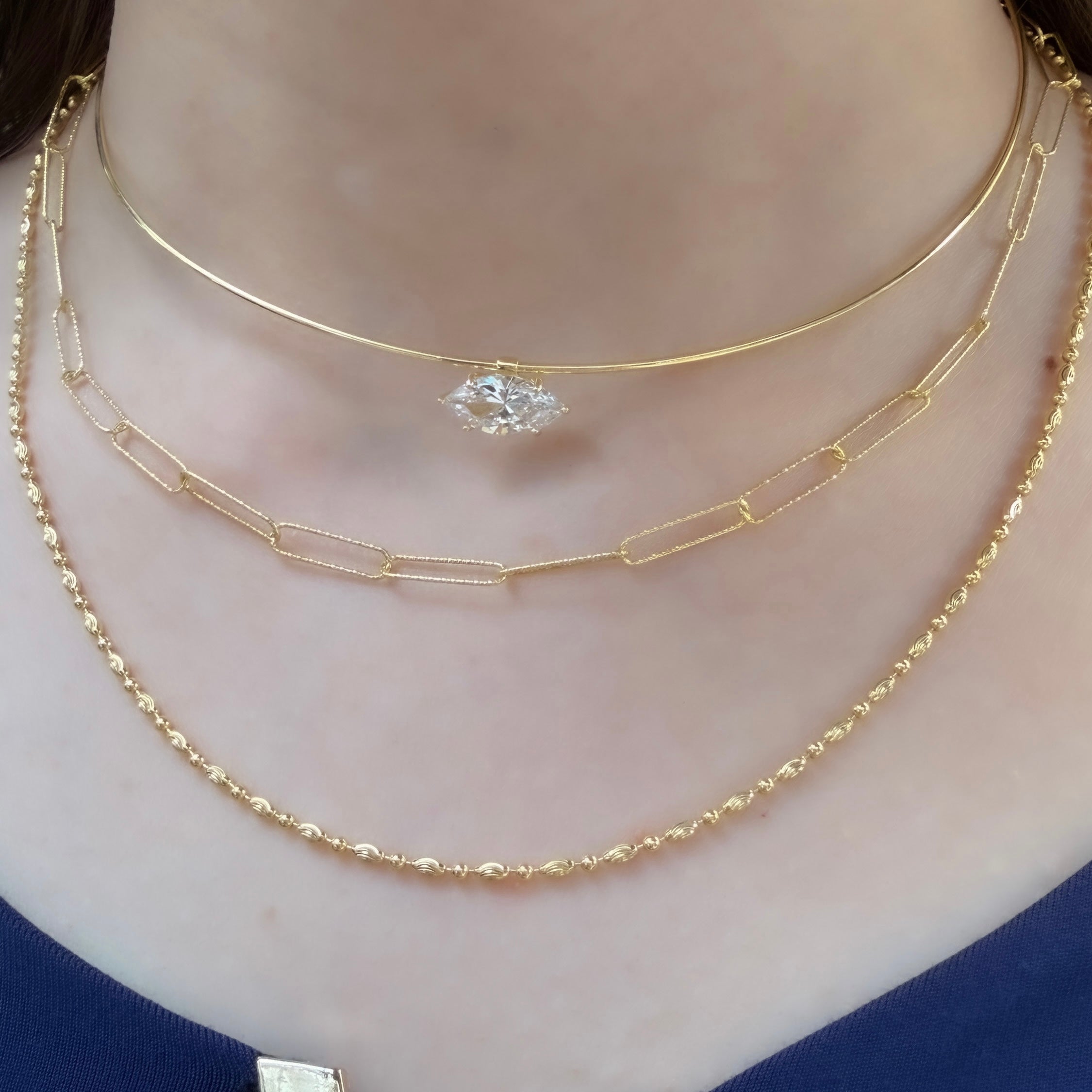 Tasarım Markiz Kesim Choker Kolye