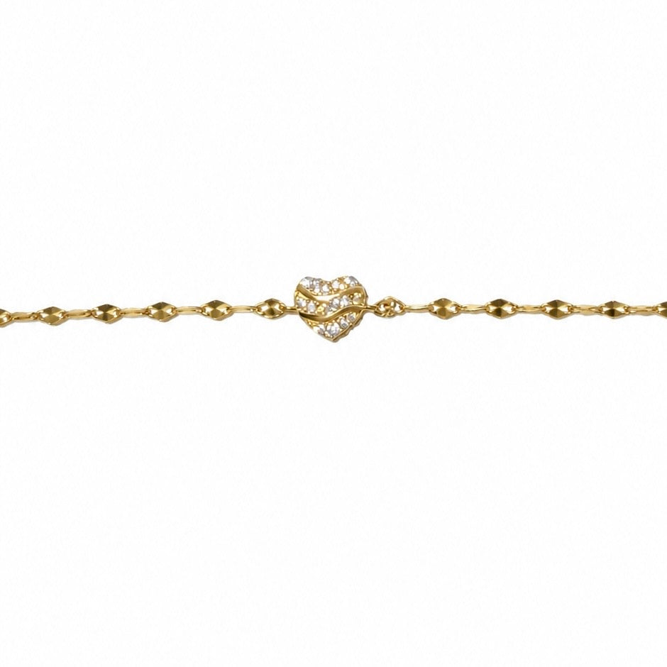 14K Kalp Bileklik
