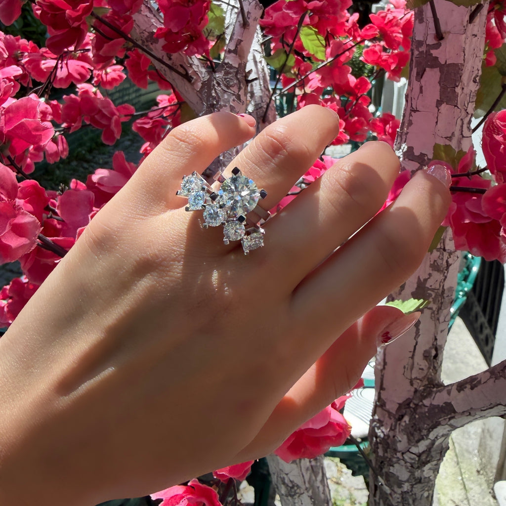 Four Carat Moissanite Solitaire Ring