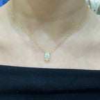 Collier Marquise mit Steinfassung, G-Farbe