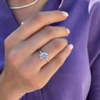 Dreizackiger Moissanit-Solitärring