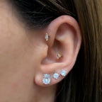 Bir Buçuk Karat Mozanit Oval Küpe