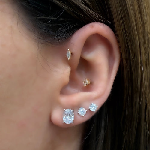 1.25 Karat Mozanit Oval Küpe