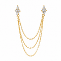 Marquise Stone Trio Chain Earrings