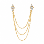 Marquise Stone Trio Chain Earrings
