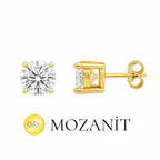 7 mm Mozanit Tektaş Küpe