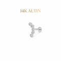 14K Moon Stone Design Piercing