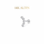14K Moon Stone Design Piercing