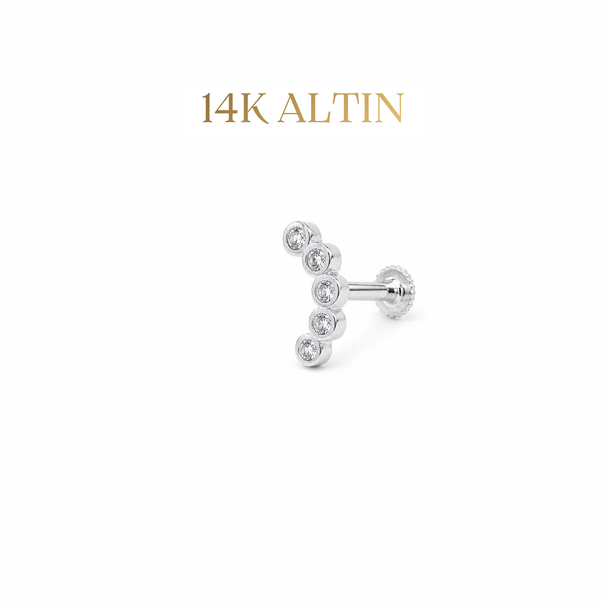 14K Moon Stone Design Piercing