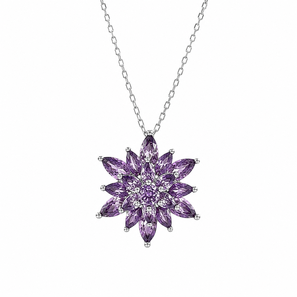 Purple Lotus Necklace