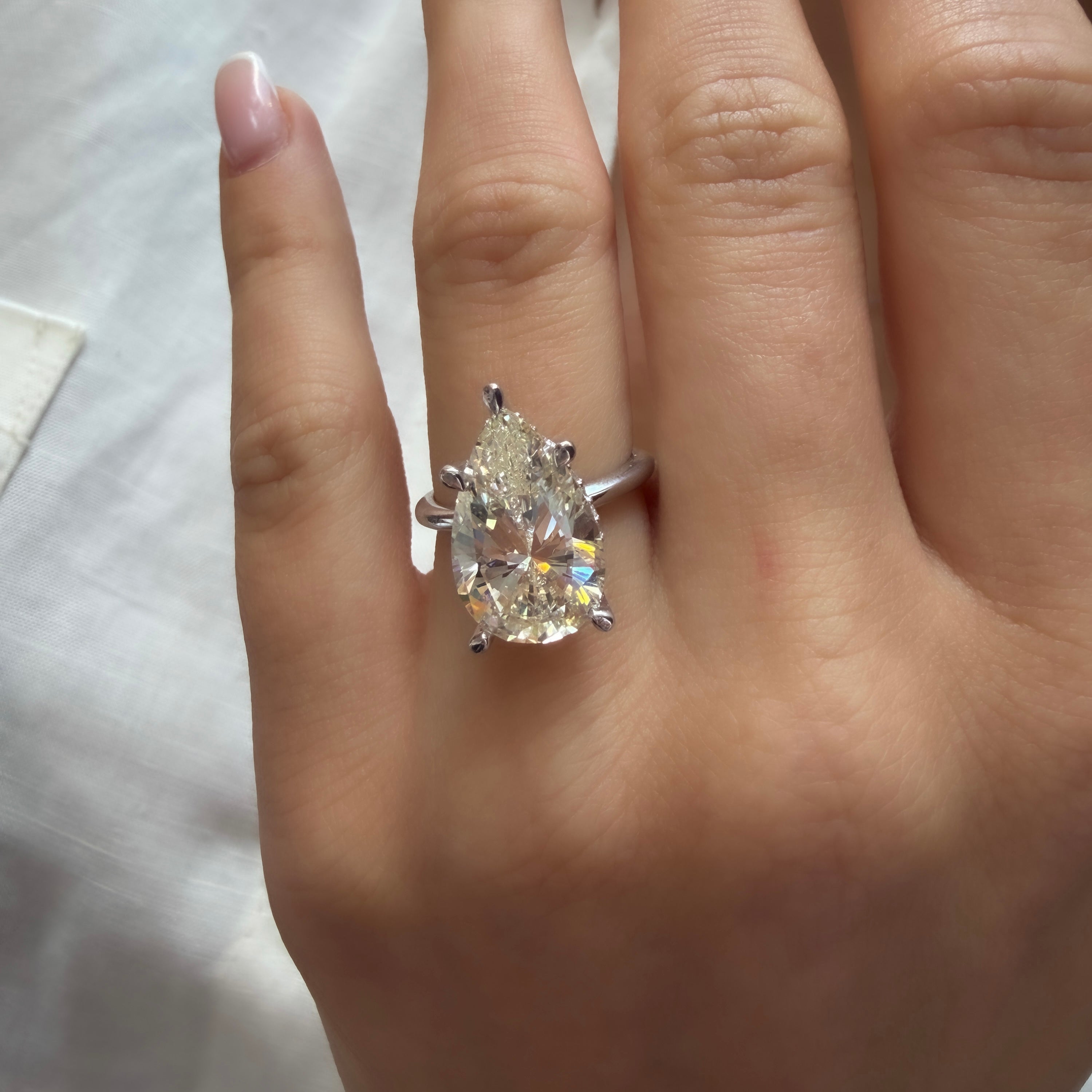 Taşlı Montür G-Color Pear Yüzük