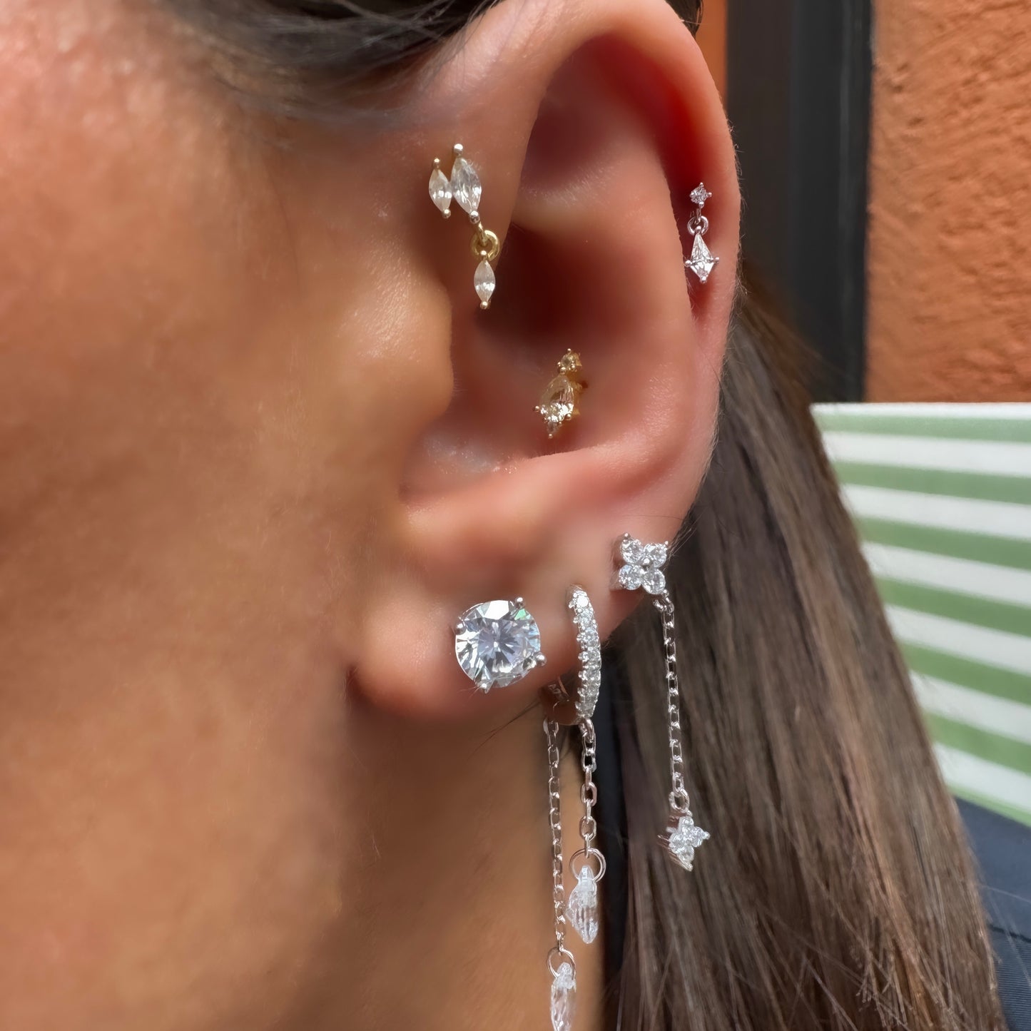 Four mm Solitaire Earring