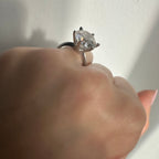 Altı Karat G-Color Altı Tırnak Tektaş Yüzük