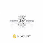 Bir Buçuk Karat Mozanit Taşlı Oval Yüzük