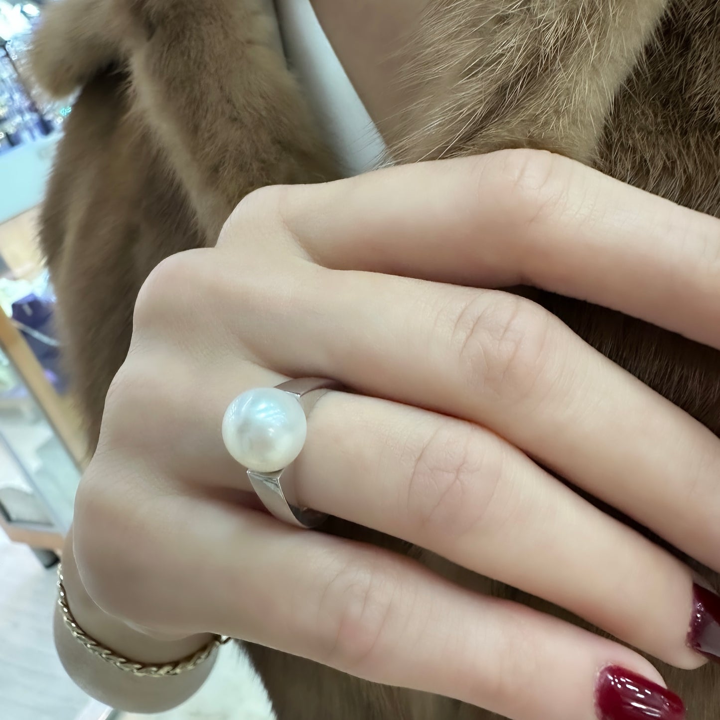 Modern Pearl Ring