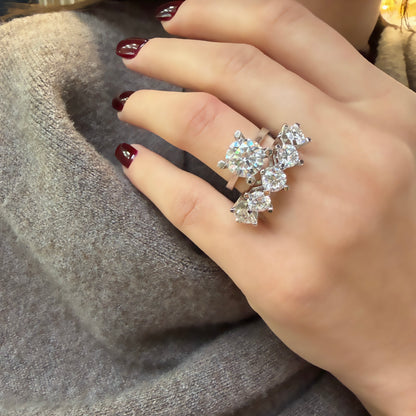 Üç Karat Mozanit Tektaş Yüzük