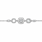 Viereckiges Armband mit Steinen und Perlmutt