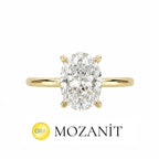 İki Karat Mozanit Oval Yüzük