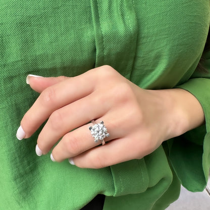 14K Dört Karat Mozanit Tektaş Yüzük