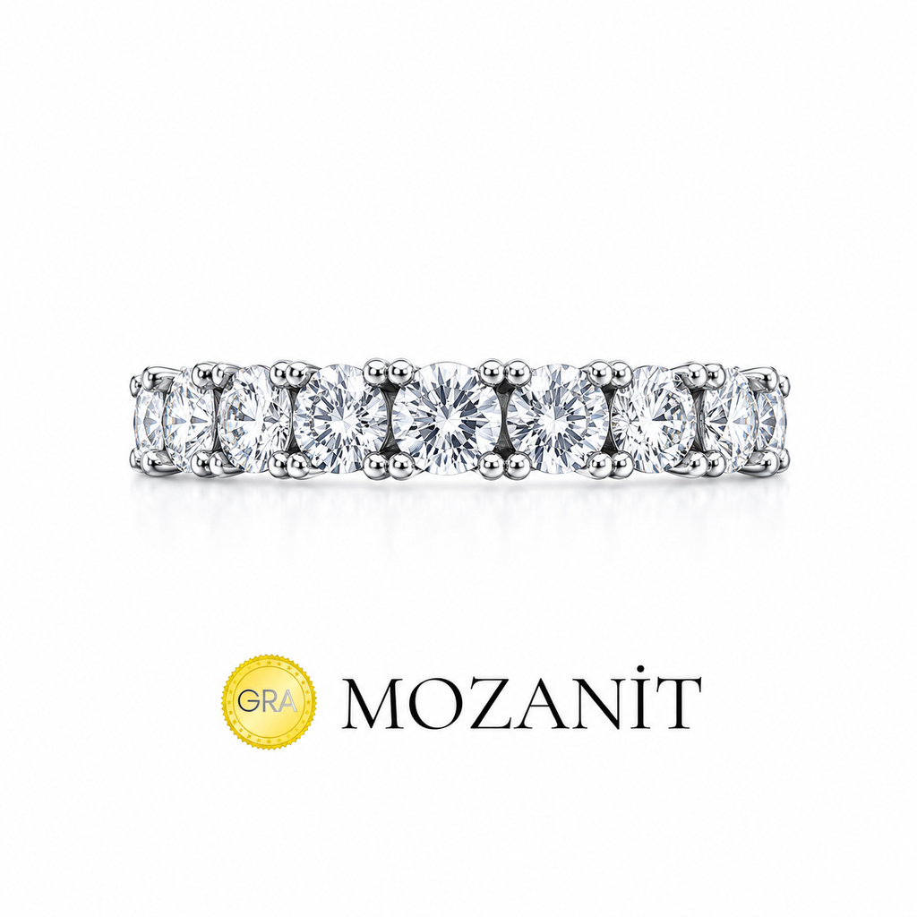 Kleiner Moissanit-Ring mit vollem Band