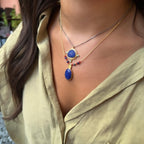 Lapis ve Turkuaz Taşlı Doğal Taş Kolye