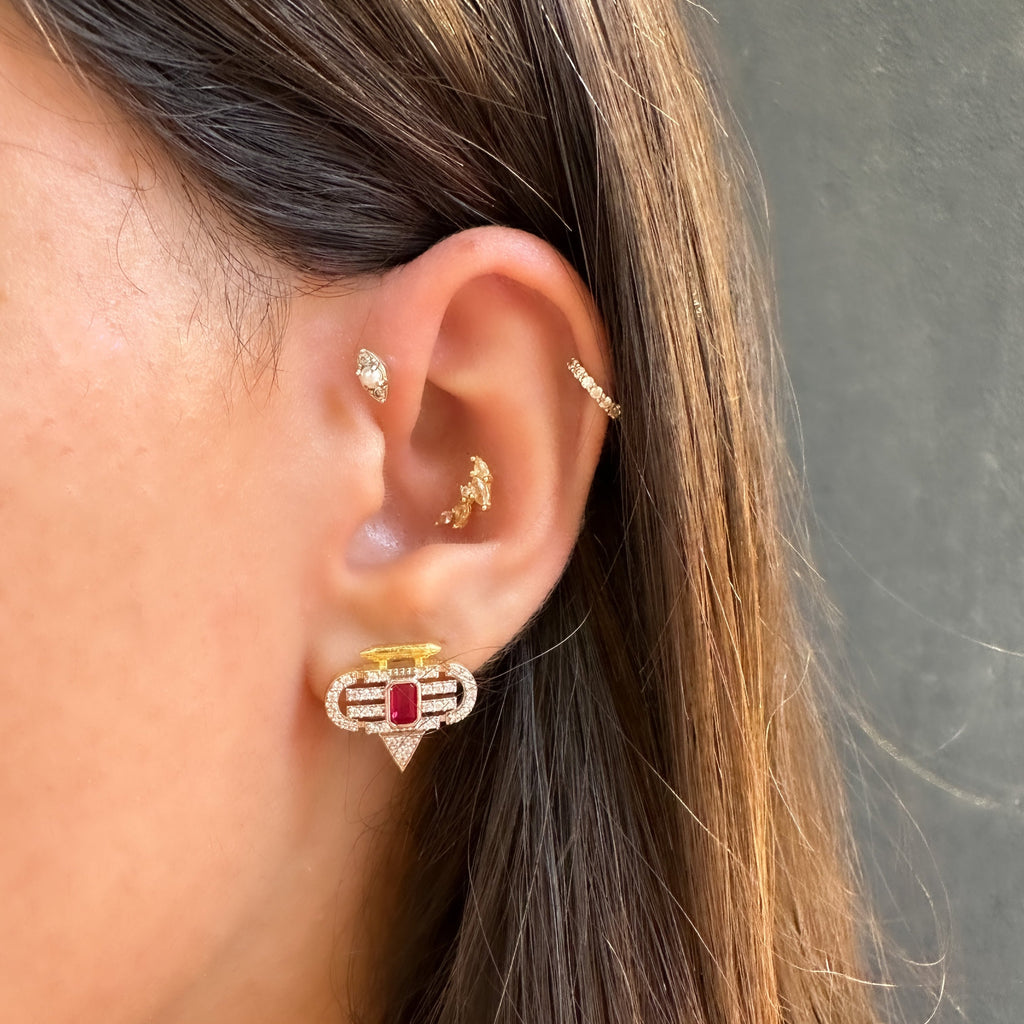 Renkli Taşlı Serenay Küpe