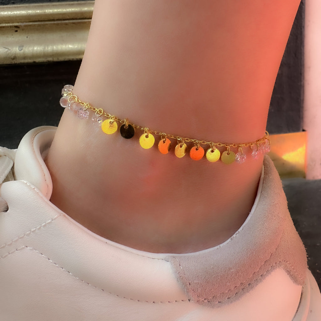 Sallantılı Pullu Taşlı Halhal