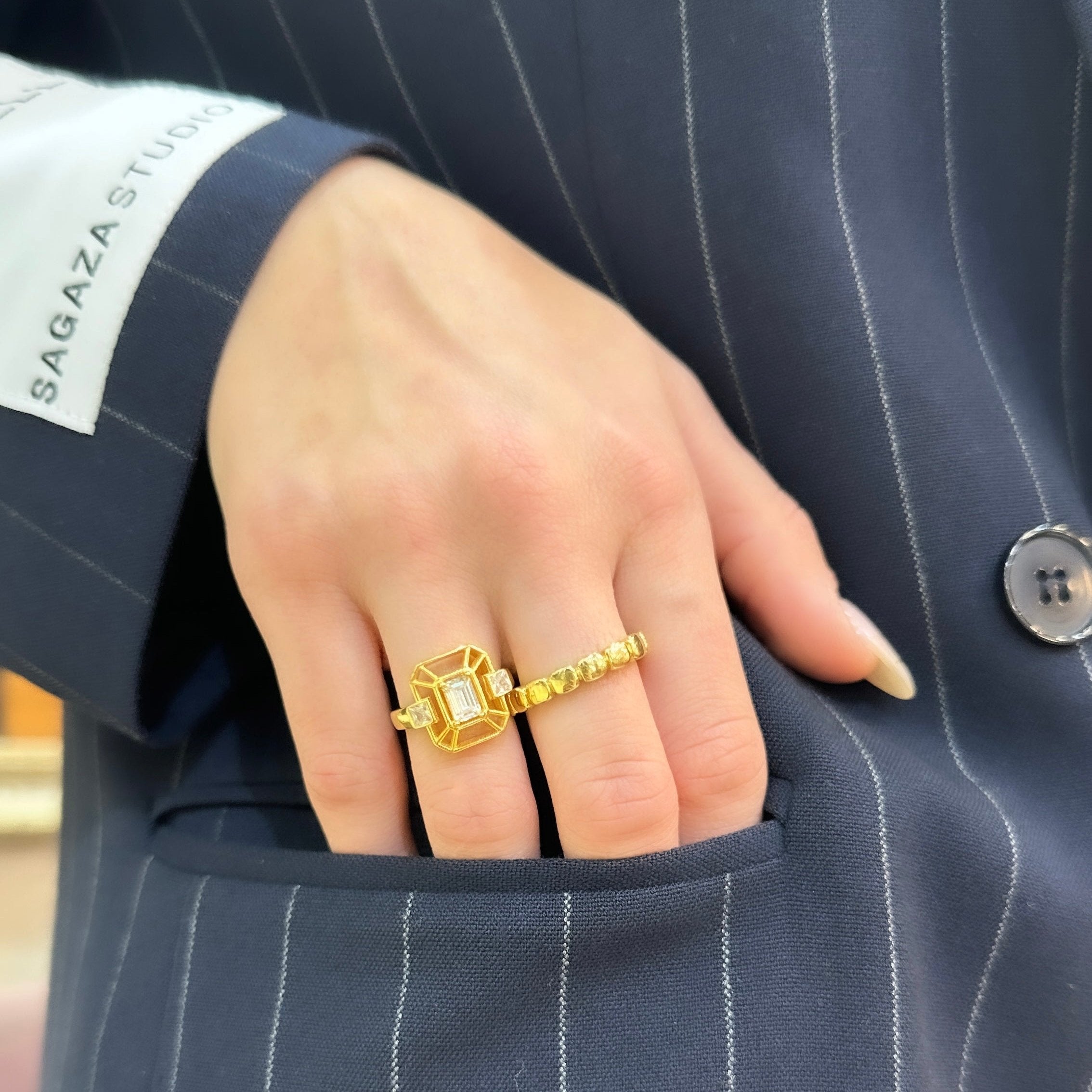 Baget Taşlı Vintage Yüzük