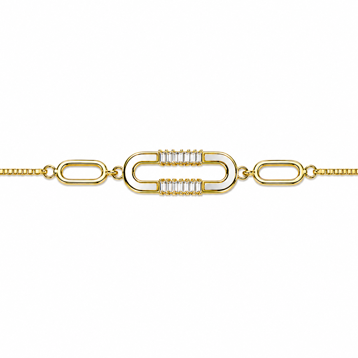 Mother-of-Pearl Paperclip Bracelet