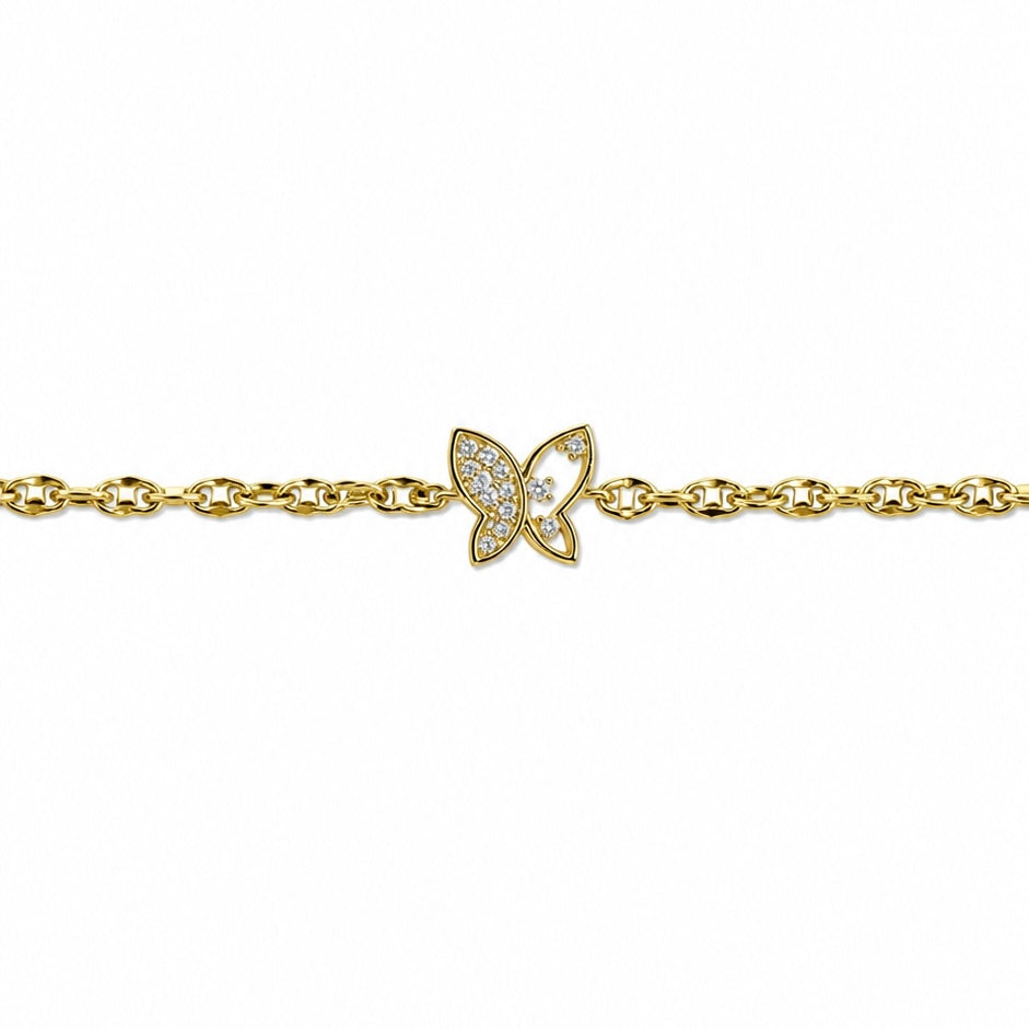 14K Kelebek Desen Bileklik