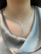 V Cut Draped Wedding Dress Set