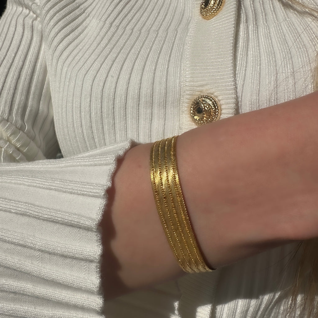Silver Trabzon Wicker 5-Row Bracelet
