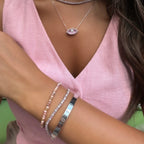 İki buçuk mm Pembe Taşlı Suyolu Bileklik