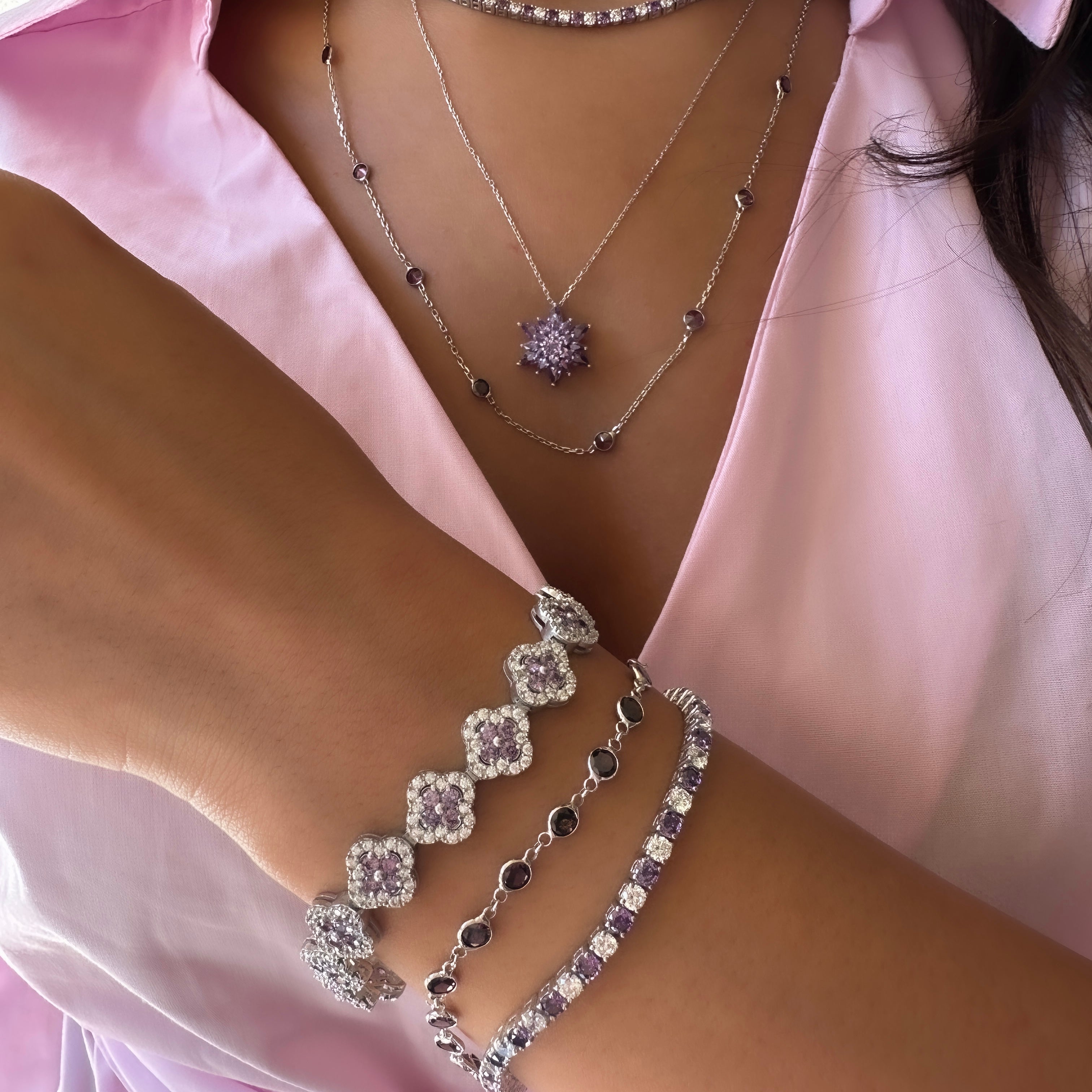 Mor Taşlı Bileklik