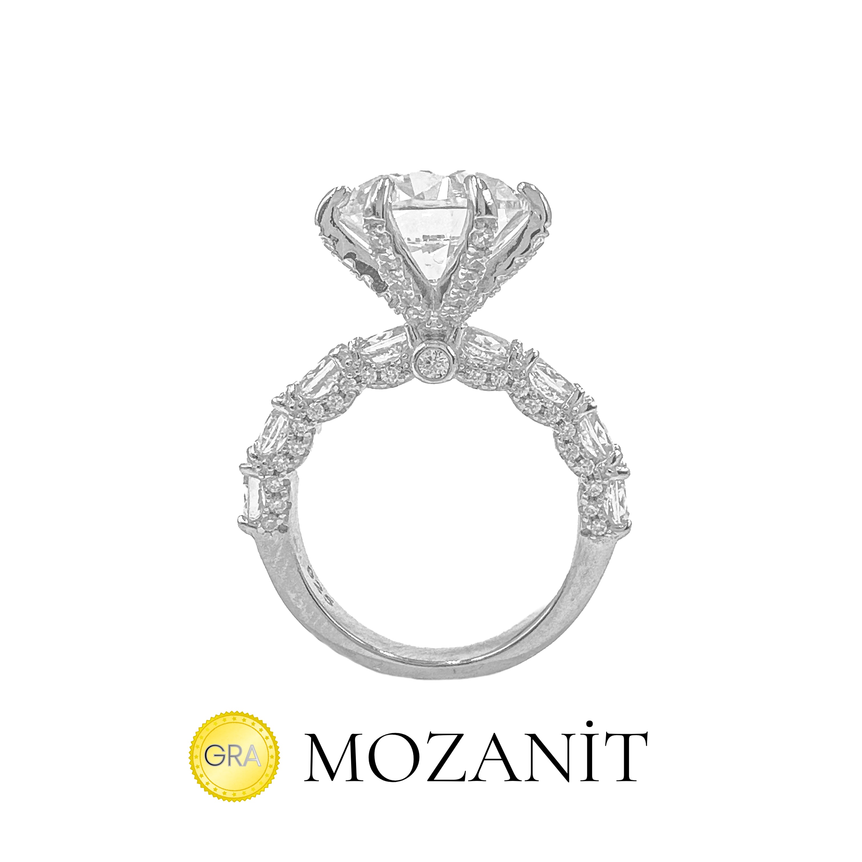 Dört Karat Mozanit Tasarım Tektaş Yüzük