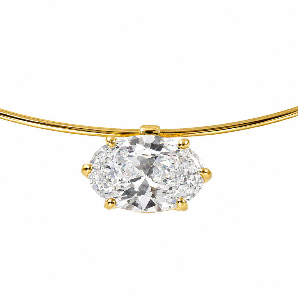 Tasarım Oval Kesim Choker Kolye