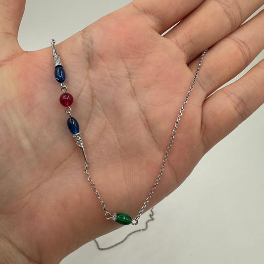 Multi-colored stone necklace