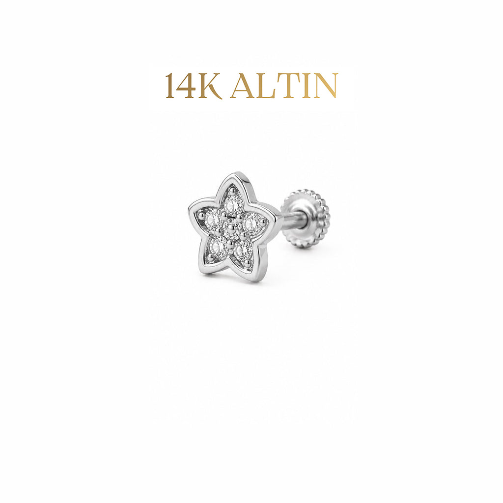 14K Işıltılı Yıldız Piercing