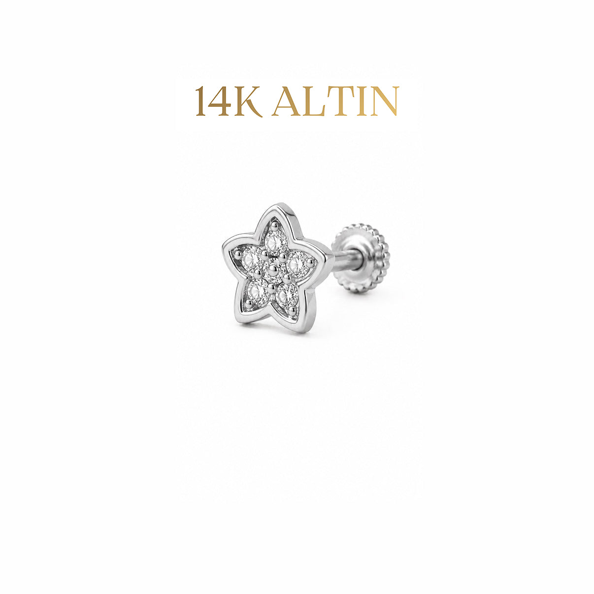 14K Işıltılı Yıldız Piercing