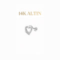14K Taşlı Kalp Piercing