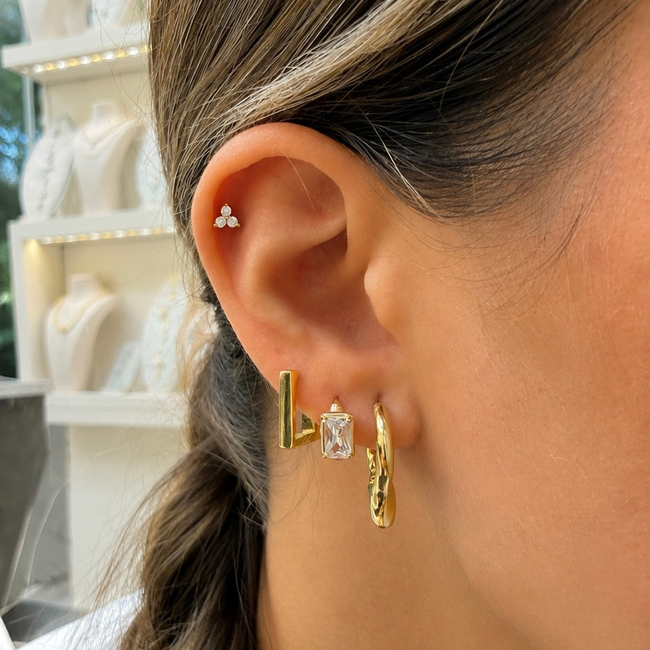 Trinity Üç Taşlı Piercing