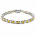 Dreifaches 3-mm-Armband aus Gelbgold mit Steinen