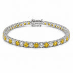 Dreifaches 3-mm-Armband aus Gelbgold mit Steinen