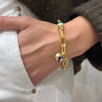 Mavi Kalp Sallantılı Hollow Bileklik